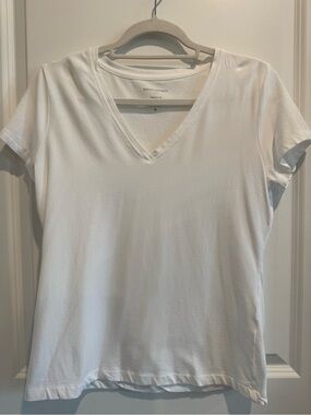 Banana Republic White V-Neck Short Sleeve Tee